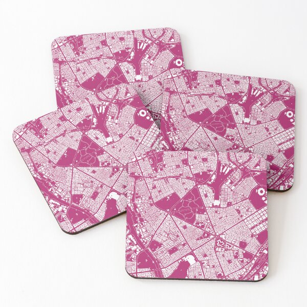 Item preview, Hand drawn city map white on magenta designed and sold by The Imperfect City.
