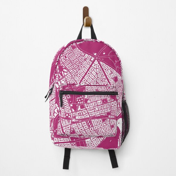 Item preview, Hand drawn city map white on magenta designed and sold by The Imperfect City.