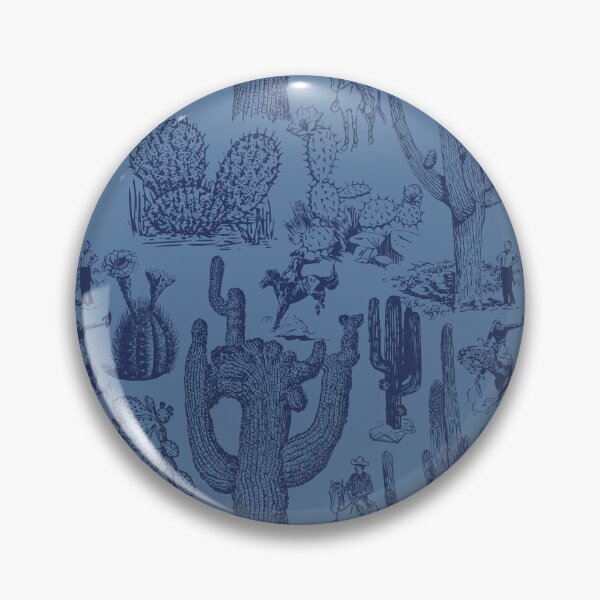 Item preview, Western Cactoile in Denim + Navy Blue designed and sold by YesterdayColl.