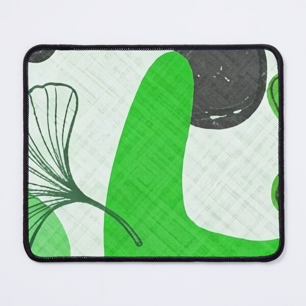 Item preview, Green Abstract Shapes and Ginkgo Leaves Pattern designed and sold by SassyArtistry.