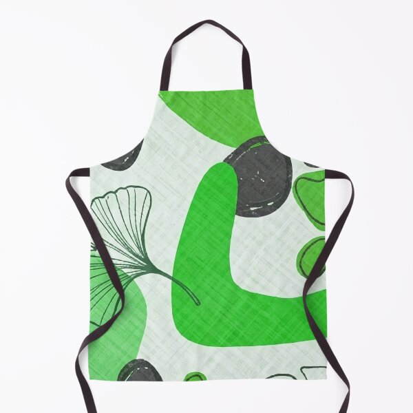 Item preview, Green Abstract Shapes and Ginkgo Leaves Pattern designed and sold by SassyArtistry.