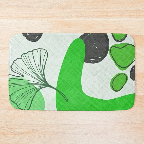 Item preview, Green Abstract Shapes and Ginkgo Leaves Pattern designed and sold by SassyArtistry.