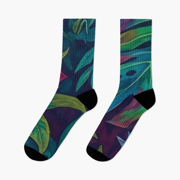 Item preview, Neon Tropical Jungle Monstera and Toucan Pattern designed and sold by SassyArtistry.