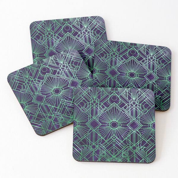 Item preview, Neon Green Art Deco Geometric Pattern designed and sold by SassyArtistry.