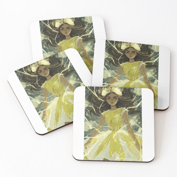Item preview, Elyndra Sunlight Goddess- Yellow Dress Fantasy Girl with Light Magic  designed and sold by LC&LCPlatform.