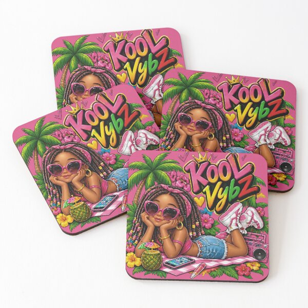 Item preview, Cute Black Girl Summer Vybz Tropical Palm Trees Art designed and sold by digitalbob60.