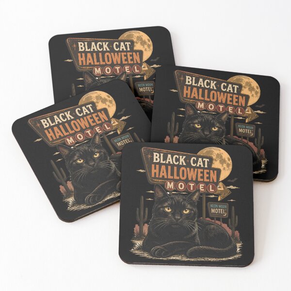 Item preview, BLACK CAT HALLOWEEN MOTEL Late Checkout Halloween Gothic Engraving designed and sold by KristenosNehk.