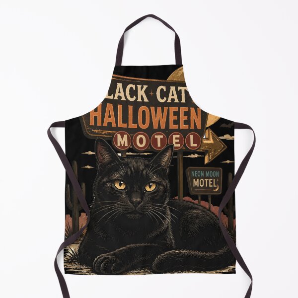 Item preview, BLACK CAT HALLOWEEN MOTEL Late Checkout Halloween Gothic Engraving designed and sold by KristenosNehk.