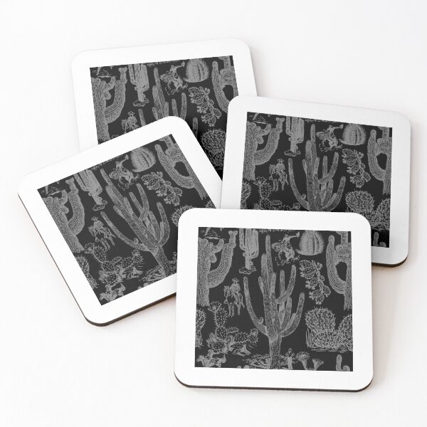 Item preview, Western Cactoile in Black + Gray designed and sold by YesterdayColl.