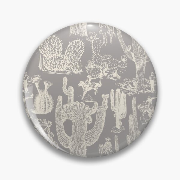 Item preview, Western Cactoile in Light Gray + Cream designed and sold by YesterdayColl.