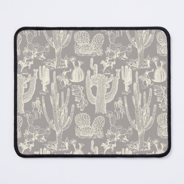 Item preview, Western Cactoile in Light Gray + Cream designed and sold by YesterdayColl.