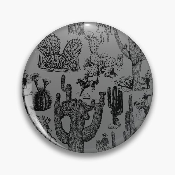 Item preview, Western Cactoile in Medium Gray + Black designed and sold by YesterdayColl.