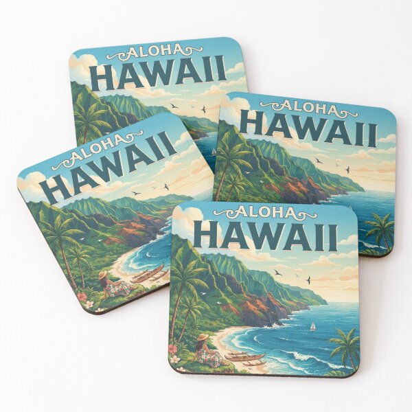 Item preview, Aloha Hawaii Vintage Travel Poster – Tropical Island Paradise designed and sold by ElartedeNoel.
