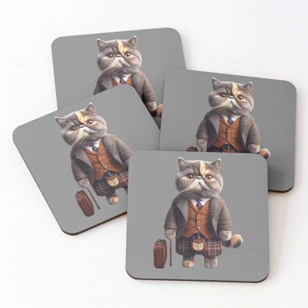 Item preview, Stylish Traveling Cat – Scottish Outfit designed and sold by CanArtVision.