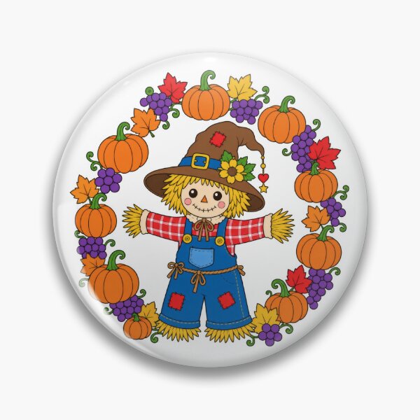 Item preview, Autumn Scarecrow Farmed Wreath designed and sold by kdhill.