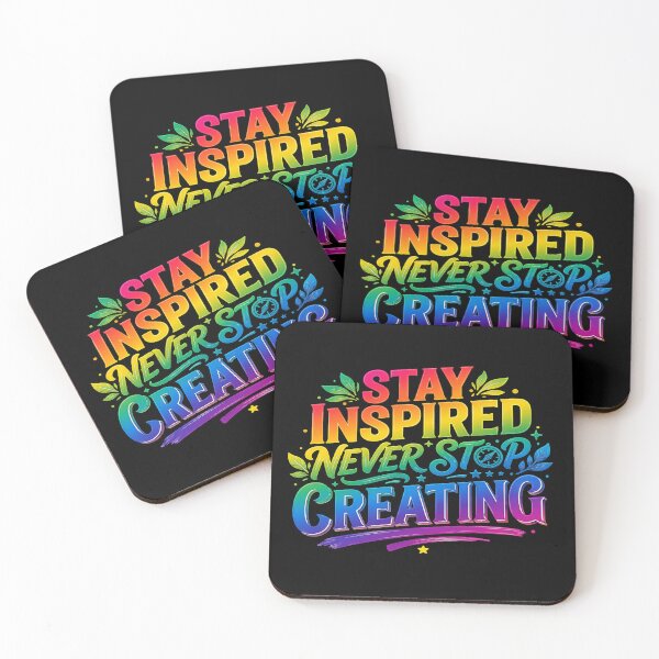 Item preview, Stay Inspired Never Stop Creating Colorful Motivational Typography  designed and sold by MAJCO-ART.