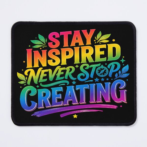 Item preview, Stay Inspired Never Stop Creating Colorful Motivational Typography  designed and sold by MAJCO-ART.