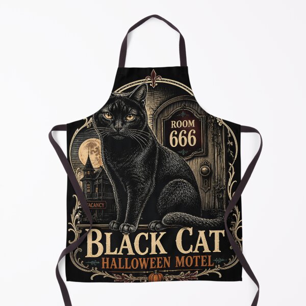 Item preview, BLACK CAT HALLOWEEN MOTEL Room 666 Halloween Gothic Engraving designed and sold by KristenosNehk.
