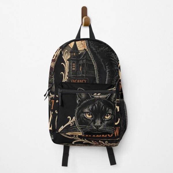 Item preview, BLACK CAT HALLOWEEN MOTEL Room 666 Halloween Gothic Engraving designed and sold by KristenosNehk.
