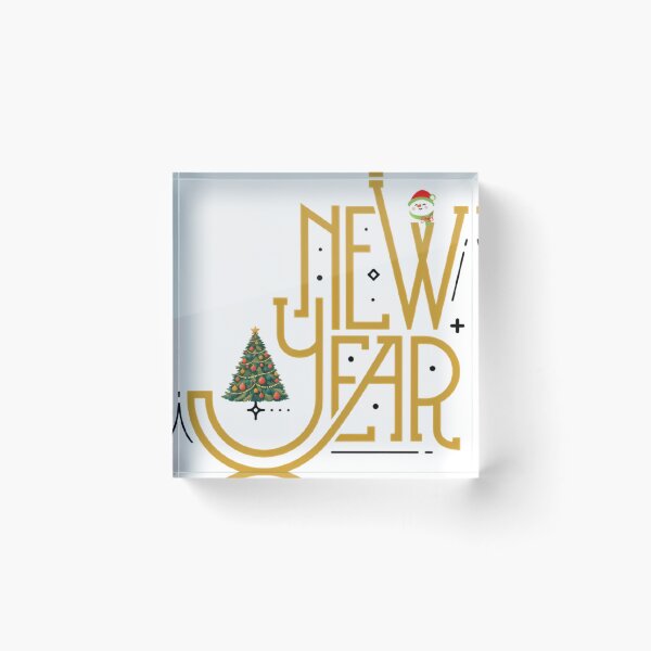 Item preview, GOLDEN NEW YEAR 2026 - Luxury Gold Foil Typography with Christmas Tree & Snowman - Festive Minimalist designed and sold by HoMya.