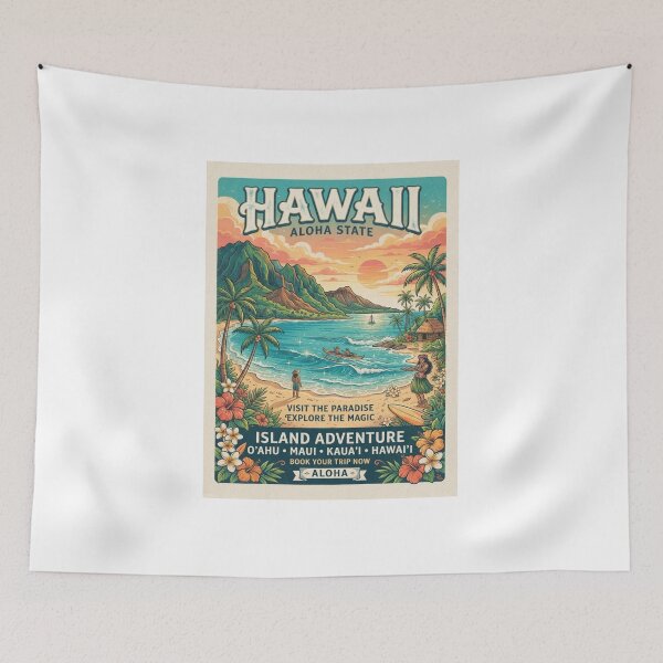 Item preview, Aloha Hawaii Vintage Travel Poster – Tropical Island Paradise designed and sold by ElartedeNoel.