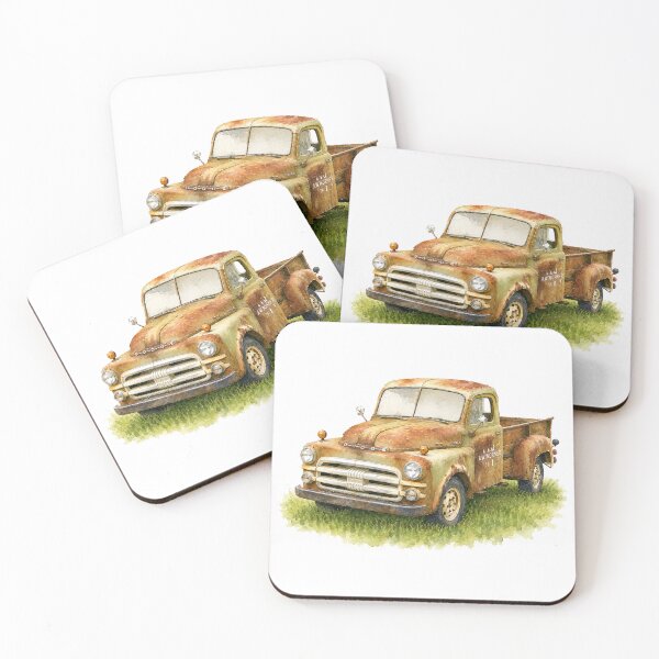 Item preview, Vintage Rusty Pickup Truck Watercolor Art designed and sold by Shew Gallery.
