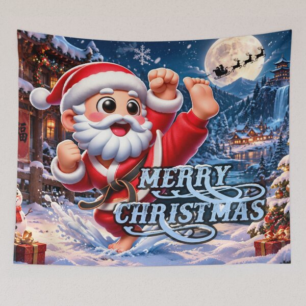 Item preview, Merry Christmas Santa Karate Kung Fu Martial Arts Holiday Adventure designed and sold by Fei Long Design Hub.