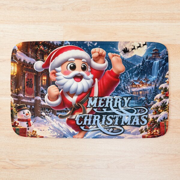 Item preview, Merry Christmas Santa Karate Kung Fu Martial Arts Holiday Adventure designed and sold by Fei Long Design Hub.