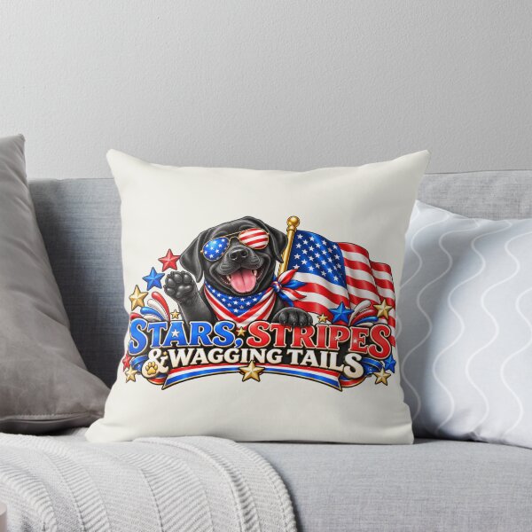 Item preview, Stars Stripes & Wagging Tails – Patriotic Black Lab designed and sold by HO•Designs.