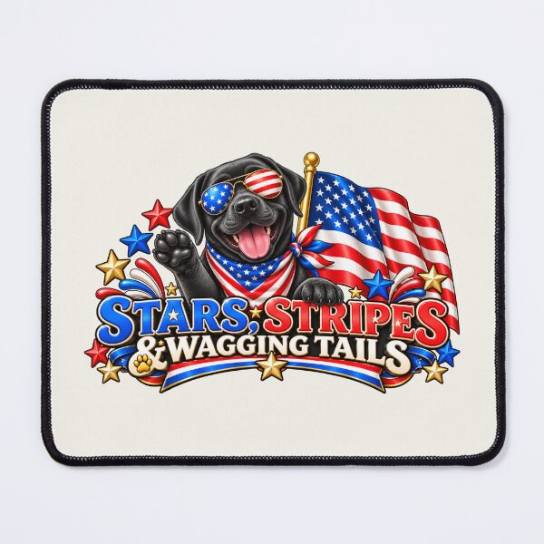 Item preview, Stars Stripes & Wagging Tails – Patriotic Black Lab designed and sold by HO•Designs.