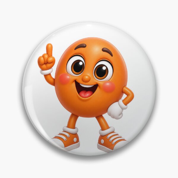 Item preview, Cute Orange Character – Fun Healthy Food Masco designed and sold by GoldenSparkleShop.