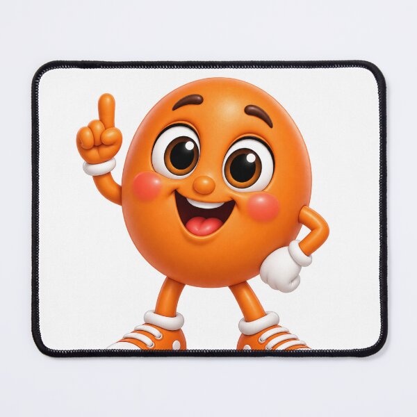 Item preview, Cute Orange Character – Fun Healthy Food Masco designed and sold by GoldenSparkleShop.