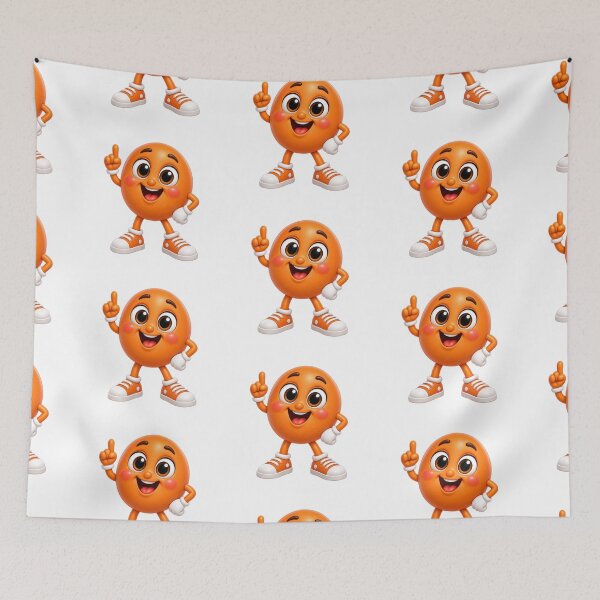 Item preview, Cute Orange Character – Fun Healthy Food Masco designed and sold by GoldenSparkleShop.