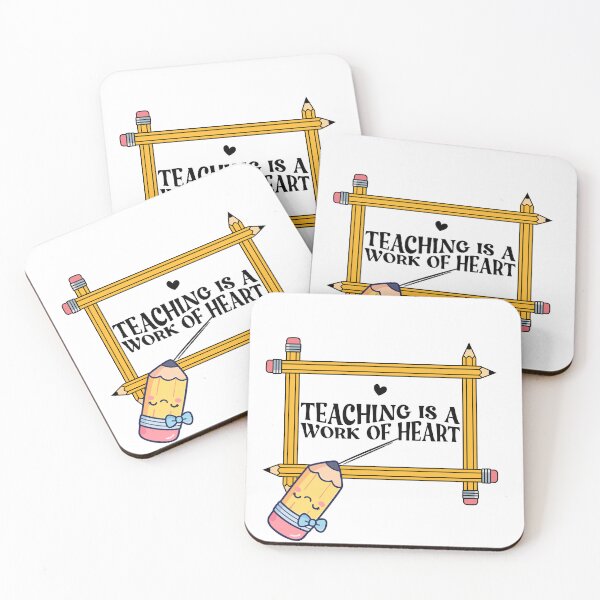 Item preview, Teaching Is a Work of Heart Cute Pencil Teacher Quote designed and sold by Esraa-Arts.