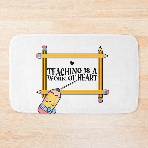 Item preview, Teaching Is a Work of Heart Cute Pencil Teacher Quote designed and sold by Esraa-Arts.