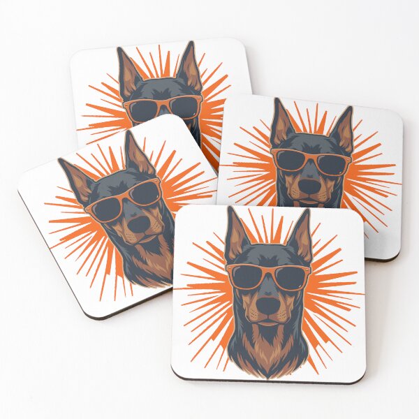 Item preview, Cool Doberman with Sunglasses – Retro Sunburst Design designed and sold by WilliegarciaRo.