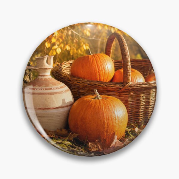 Item preview, Autumn Pumpkins in Rustic Basket designed and sold by DansCreations42.