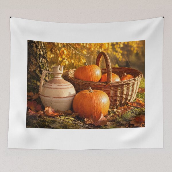 Item preview, Autumn Pumpkins in Rustic Basket designed and sold by DansCreations42.