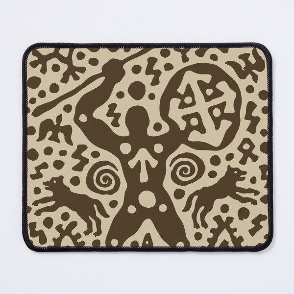 Item preview, Ancient Hunter Petroglyph Warrior Art designed and sold by RamyGallery.