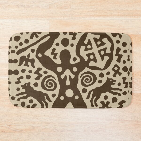 Item preview, Ancient Hunter Petroglyph Warrior Art designed and sold by RamyGallery.