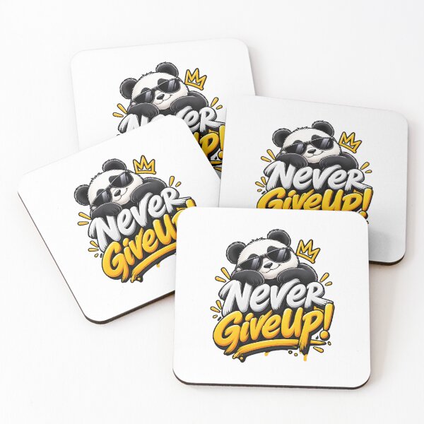 Item preview, Never Give Up Motivational Panda Design designed and sold by Syed Art ⭐⭐⭐⭐⭐.