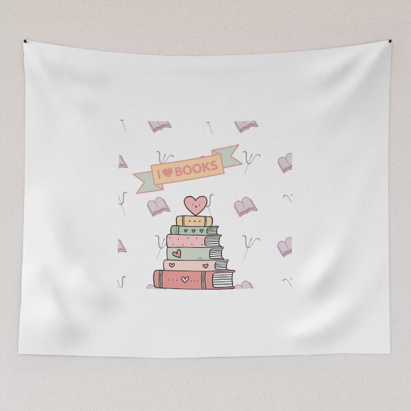 Item preview, I Love Books Cute Pastel Bookworm Reading Lovers designed and sold by Esraa-Arts.