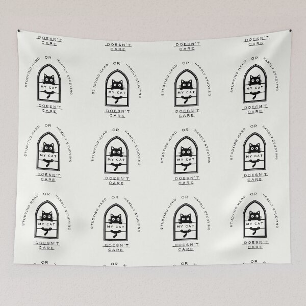Item preview, Studying Hard or Hardly Studying? - Funny Cat Illustration designed and sold by Karitza Daniela.