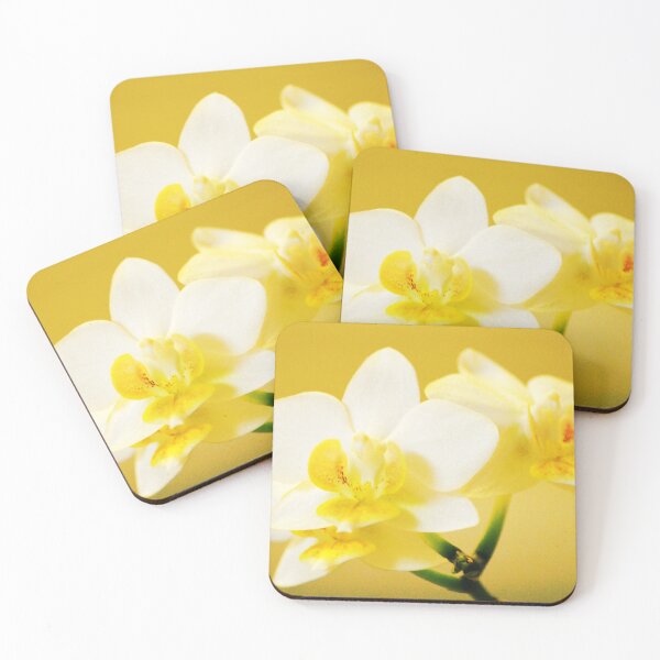 Item preview, Orchid flowers in yellow background designed and sold by naturematters.