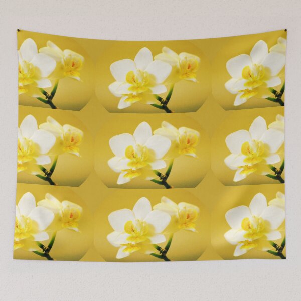 Item preview, Orchid flowers in yellow background designed and sold by naturematters.