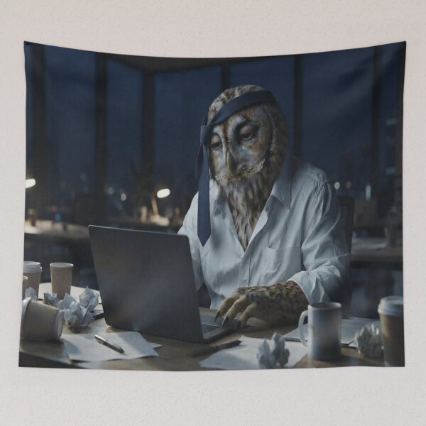 Item preview, Corporate Burnout: 4 AM Shift (The Night Owl) designed and sold by AfresStudio.