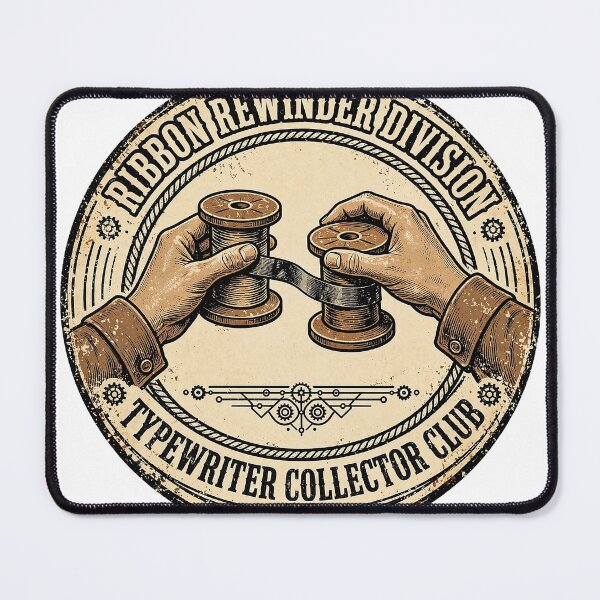 Item preview, Ribbon Rewinder Division Typewriter Collector Club Vintage Badge designed and sold by VYBE DARK Studio.