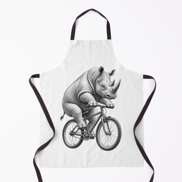 Item preview, Rhino on a Bicycle – Funny Pencil Art designed and sold by Classic Chaos Creations.