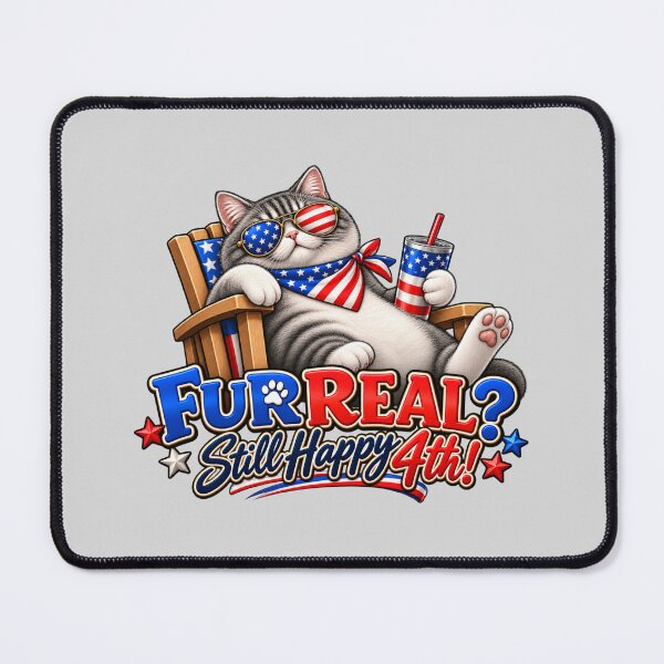 Item preview, Fur Real? Still Happy 4th – Funny Patriotic Cat designed and sold by HO•Designs.