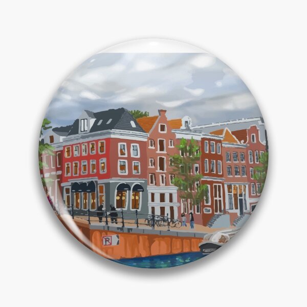 Item preview, Amsterdam Canal Dutch Houses Illustration designed and sold by empiric-designs.